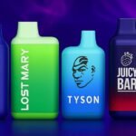 A variety of flavored e-cigarettes, showcasing brands like GeekBar and Raz, highlighting popular nicotine vape options.